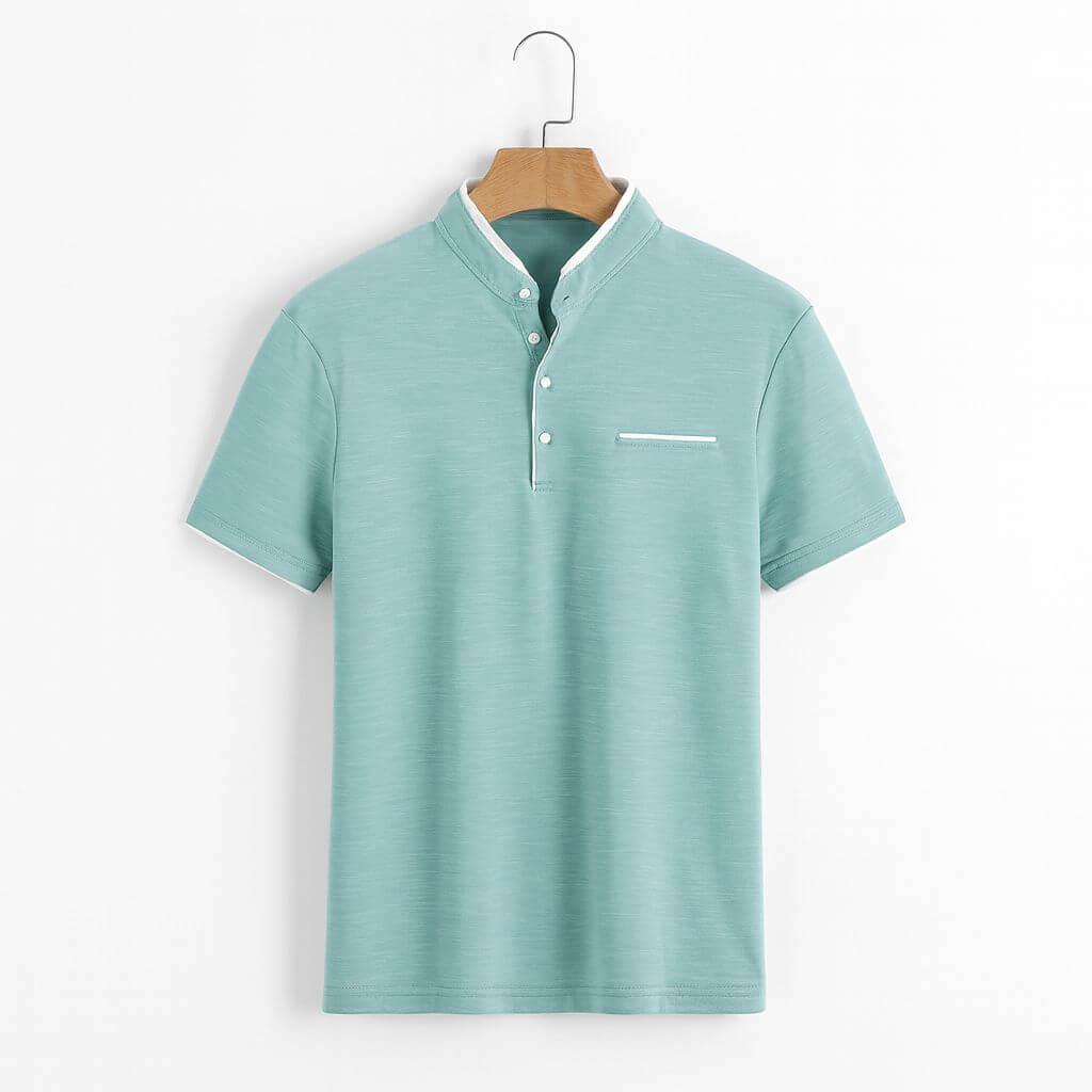 Men’s Mandarin Collar Polo Shirt