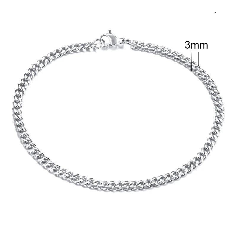 Vnox Wolesale 3-11mm Chunky Miami Curb Chain Bracelet for Men, Stainless Steel Cuban Link Chain Wristband Classic Punk Heavy