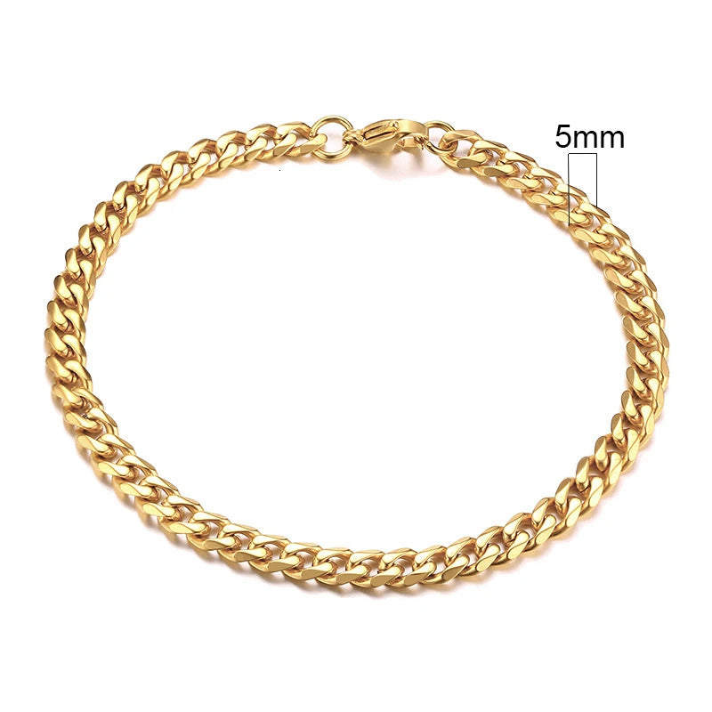 Vnox Wolesale 3-11mm Chunky Miami Curb Chain Bracelet for Men, Stainless Steel Cuban Link Chain Wristband Classic Punk Heavy