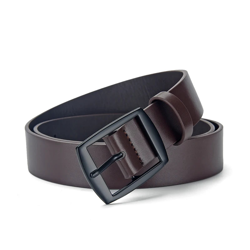 New Luxury Belt for Men PU Leather Belt Metal Pin Buckle High Quality Famous Brand Designer Waist Strap Belt for Jeans Plus Size