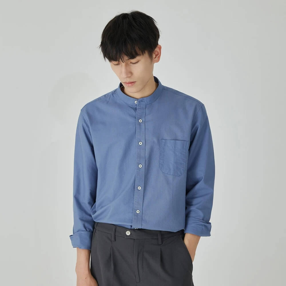 Men’s Casual Formal High-Collar Shirt