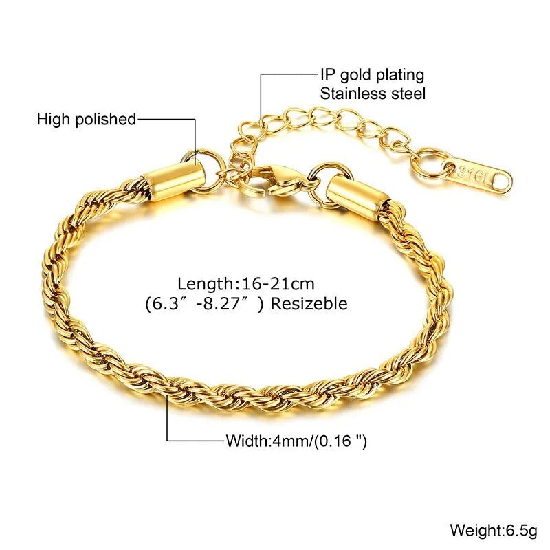 Men’s Stainless Steel Rope Bracelet