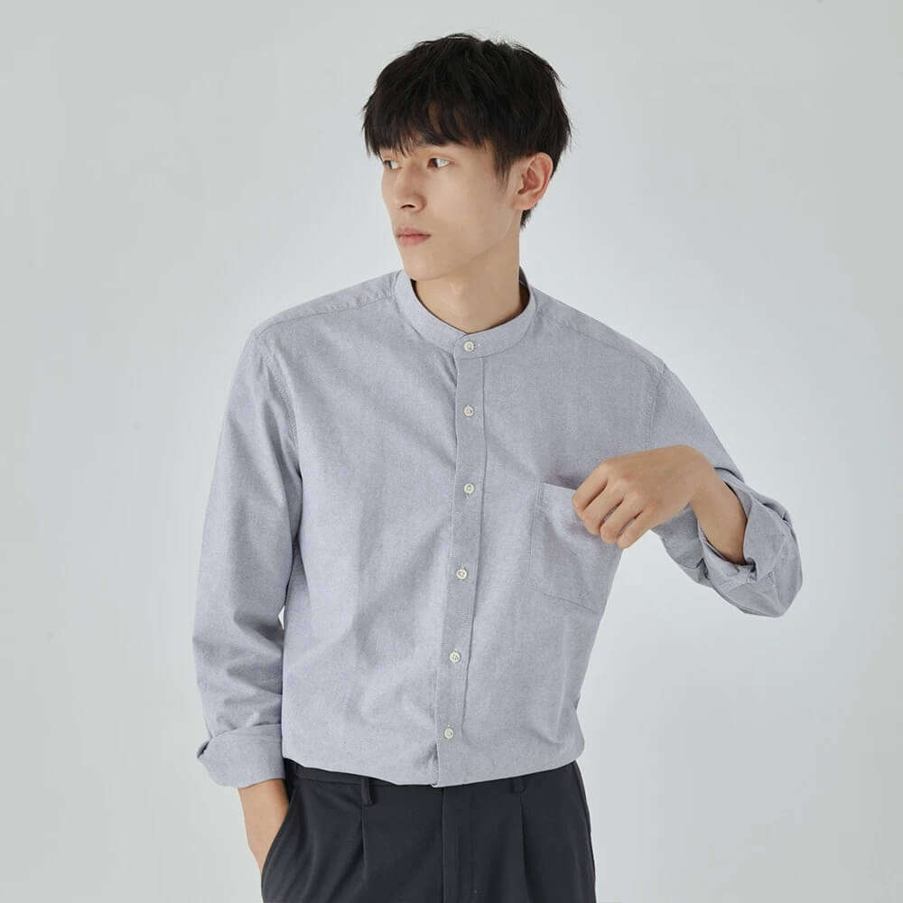 Men’s Casual Formal High-Collar Shirt