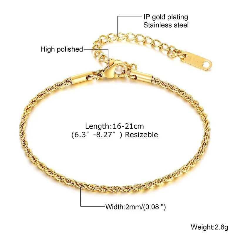 Men’s Stainless Steel Rope Bracelet