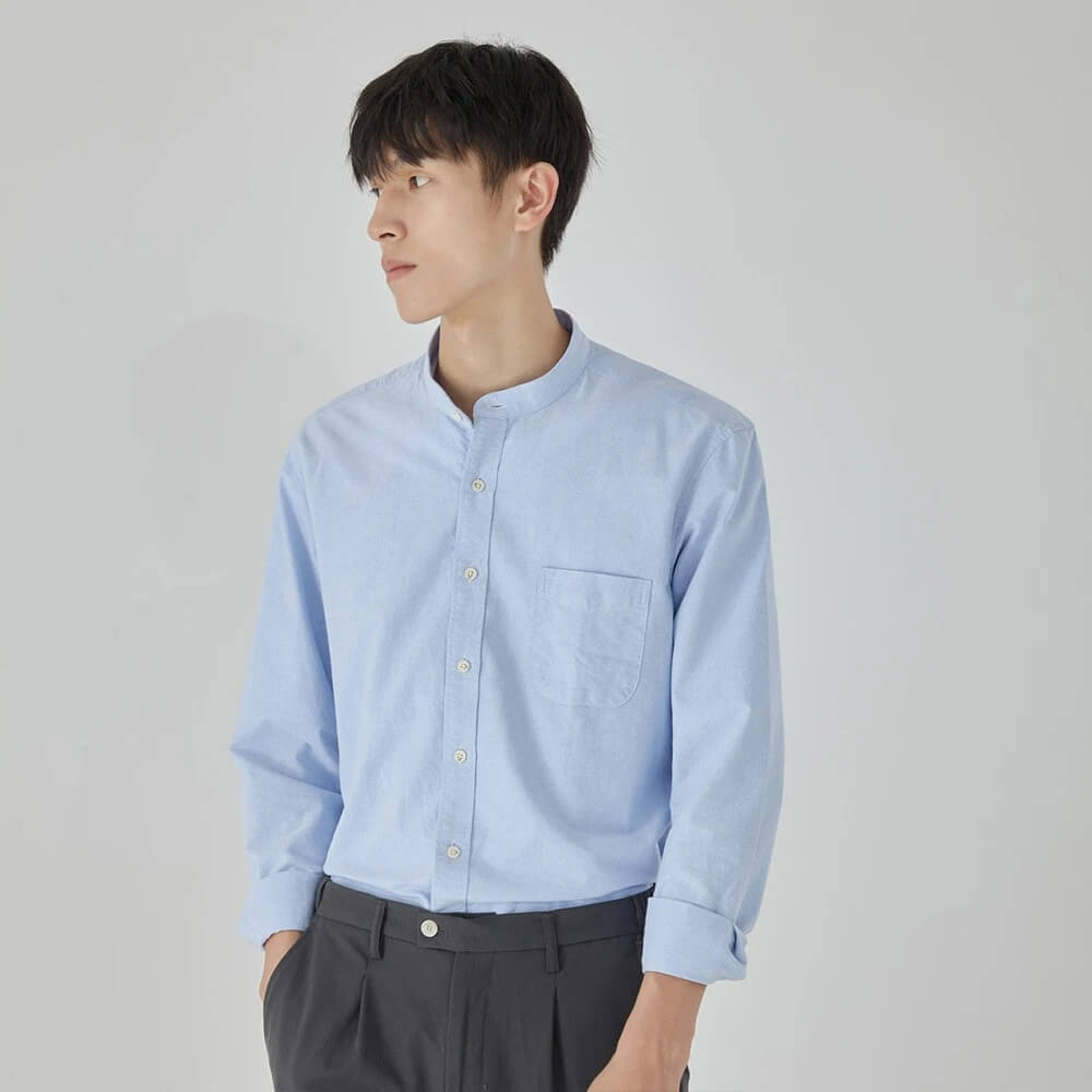 Men’s Casual Formal High-Collar Shirt