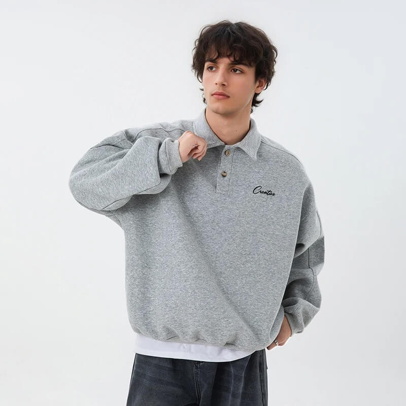 Men’s Casual Polo Sweatshirt