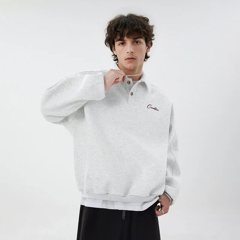 Men’s Casual Polo Sweatshirt
