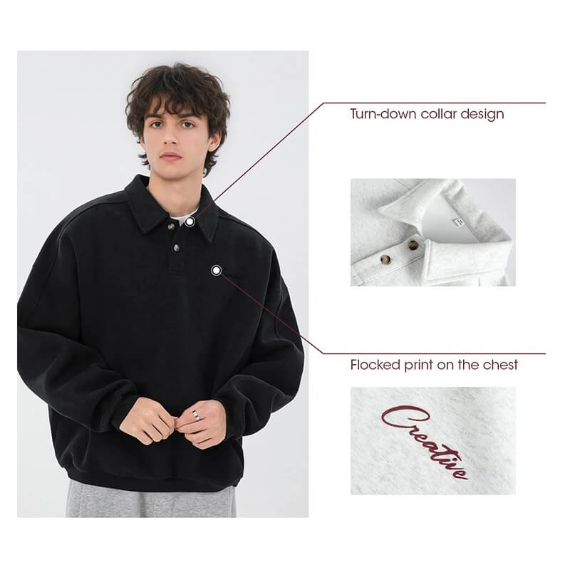 Men’s Casual Polo Sweatshirt