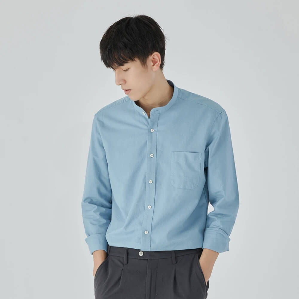 Men’s Casual Formal High-Collar Shirt