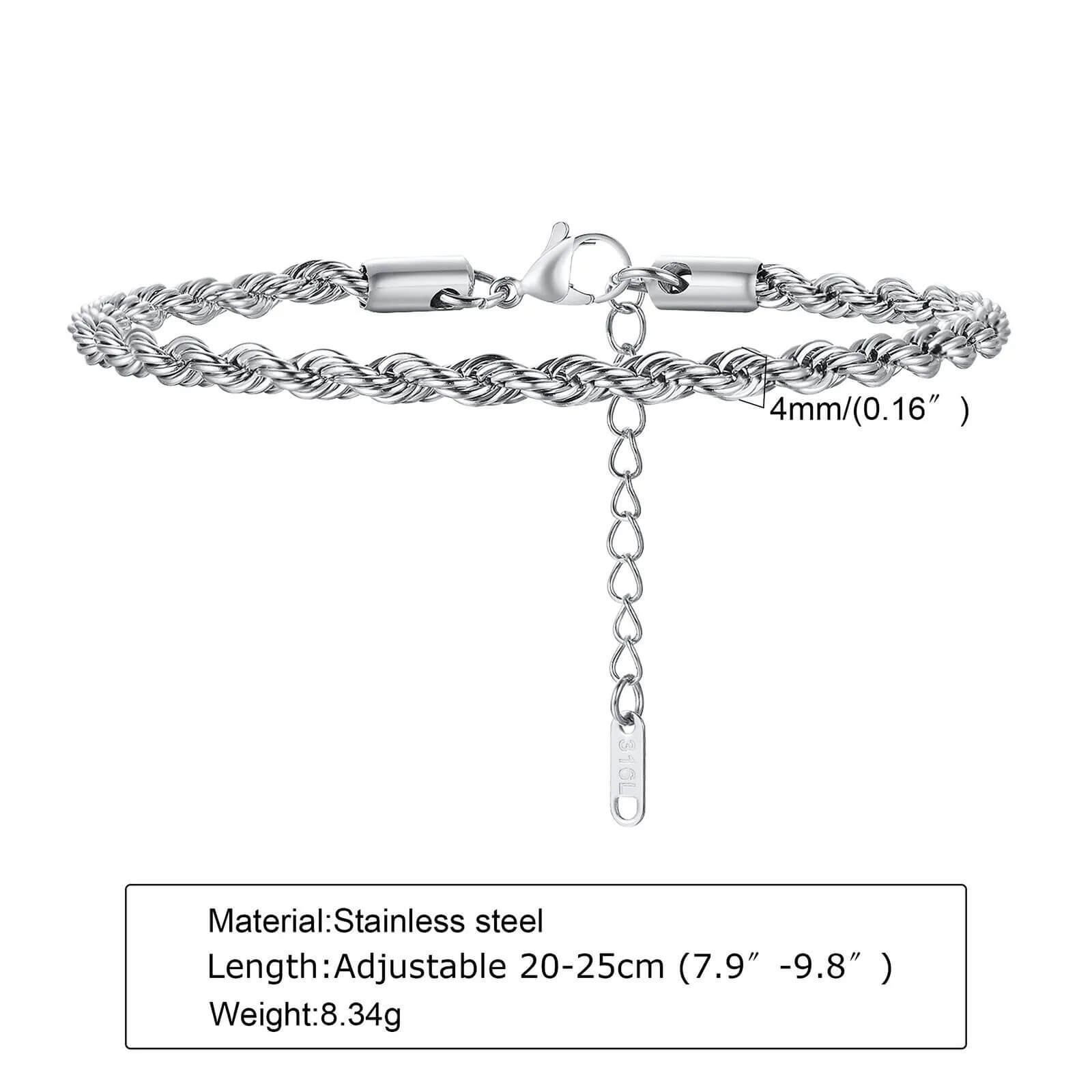 Men’s Stainless Steel Rope Bracelet