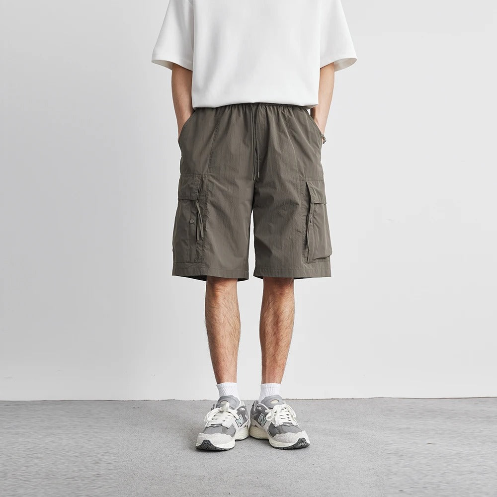 Summer Solid Colour Work Pocket Pants