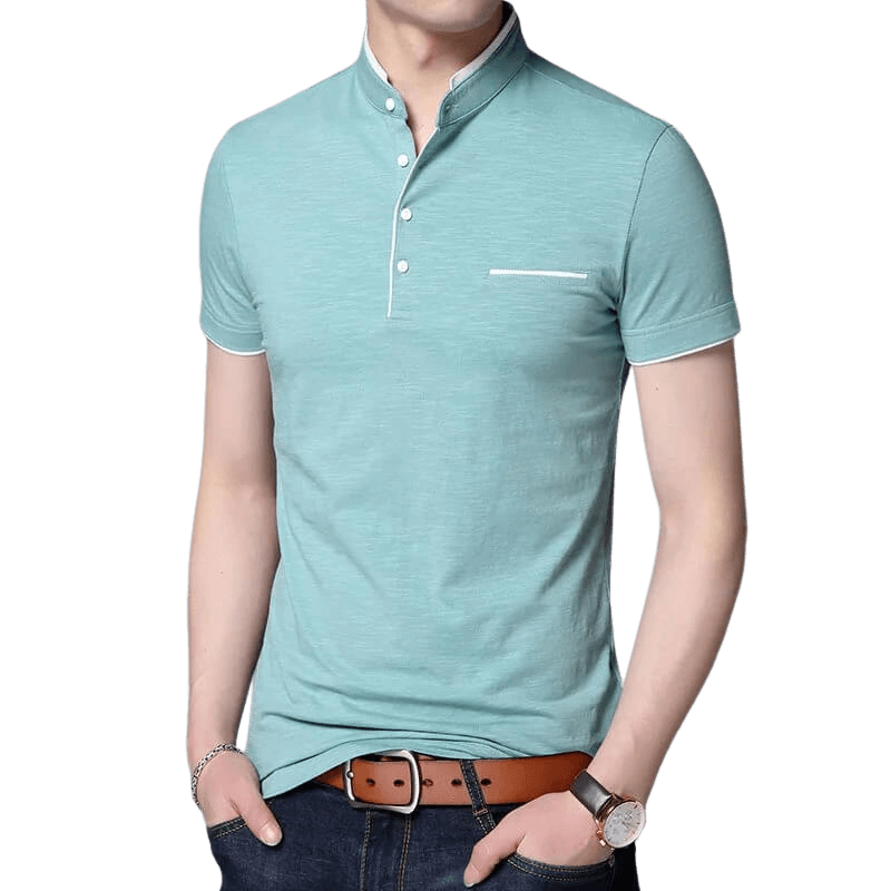 Men’s Mandarin Collar Polo Shirt