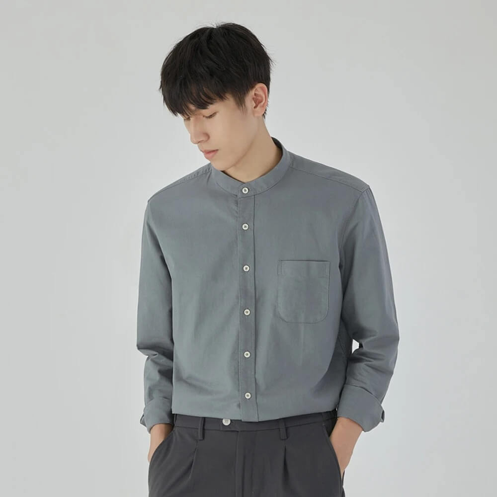 Men’s Casual Formal High-Collar Shirt