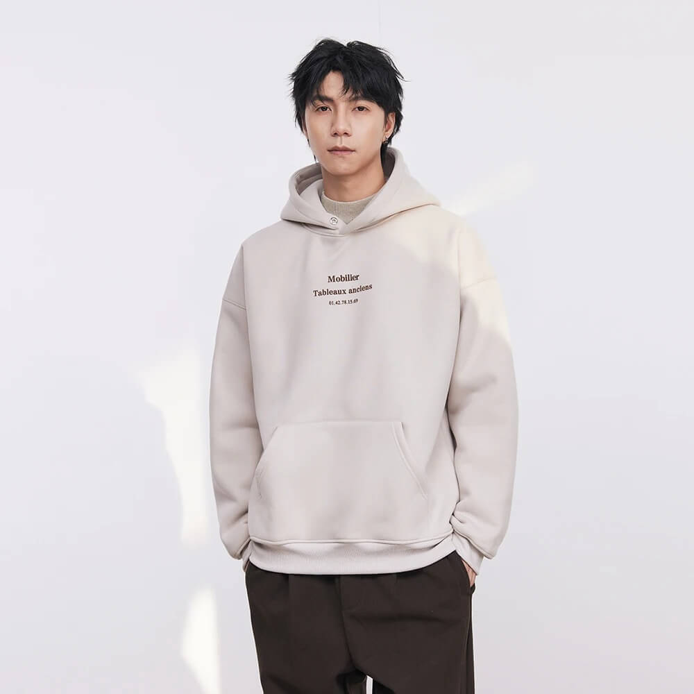 Men's Heavyweight Letter Hooded Sweatshirt