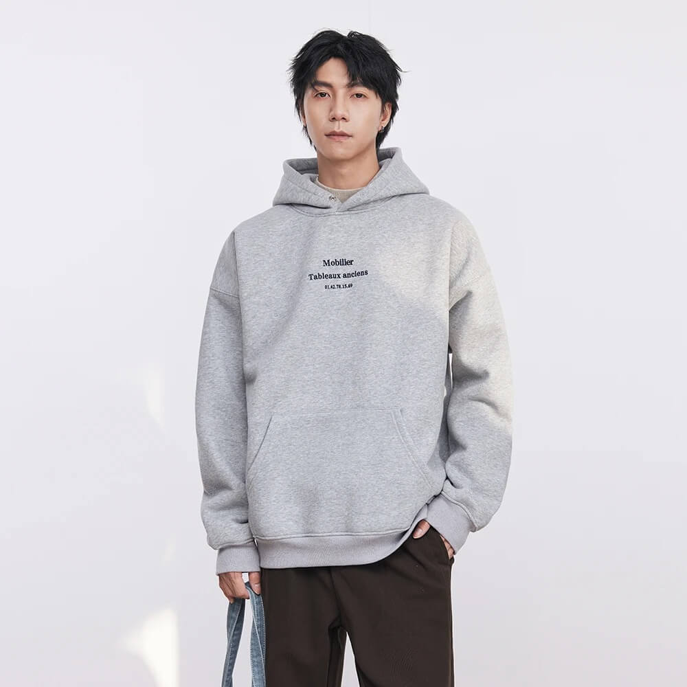 Men's Heavyweight Letter Hooded Sweatshirt