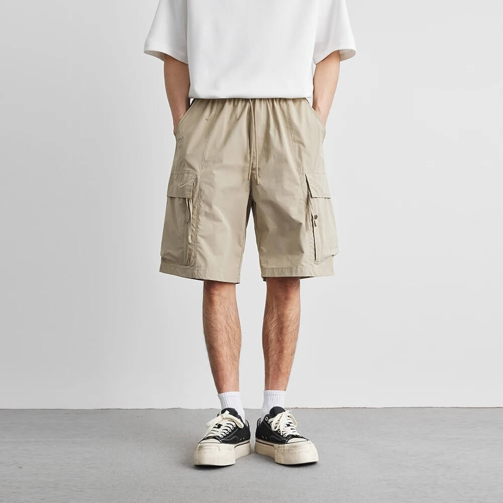 Summer Solid Colour Work Pocket Pants