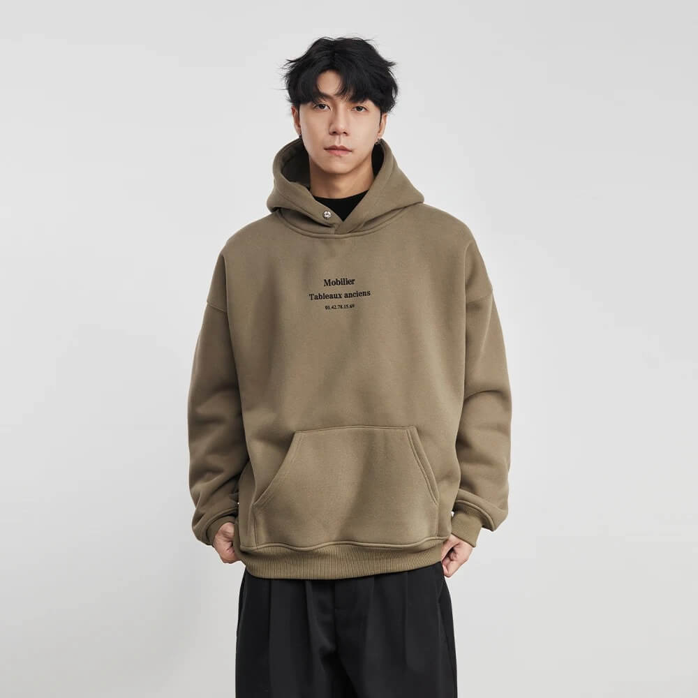 Men's Heavyweight Letter Hooded Sweatshirt